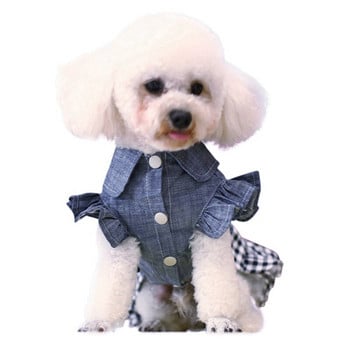 Ανοιξιάτικα ρούχα για σκύλους κατοικίδιων ζώων Φόρεμα τζιν για σκύλους Τζιν φούστα για κουτάβι Ρούχα Chihuahua Yorkies Teddy Pet Ρούχα Μικρό Φόρεμα για σκύλους