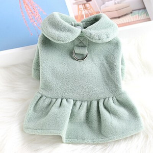 2022 m. Korėjos stiliaus naminių gyvūnėlių drabužiai šunys stora suknelė Žieminiai šunų drabužiai Tractable rudens žieminė naminių gyvūnėlių suknelė Rožinė mergina Mascotas Yorkie