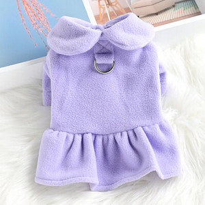 2022 m. Korėjos stiliaus naminių gyvūnėlių drabužiai šunys stora suknelė Žieminiai šunų drabužiai Tractable rudens žieminė naminių gyvūnėlių suknelė Rožinė mergina Mascotas Yorkie