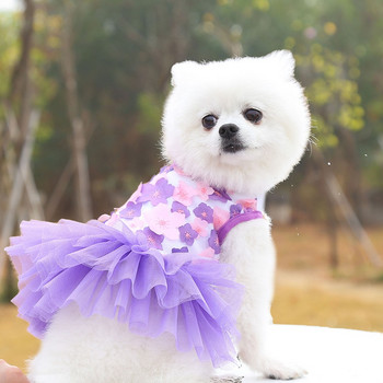 Καλοκαιρινό φόρεμα για σκύλο Χαριτωμένα ρούχα πριγκίπισσας για σκύλους Φούστα για κουτάβι Ρούχα γάτας ροδακινί λουλούδι φόρεμα καλοκαιρινά ρούχα για κατοικίδια Ρούχα για γάτες