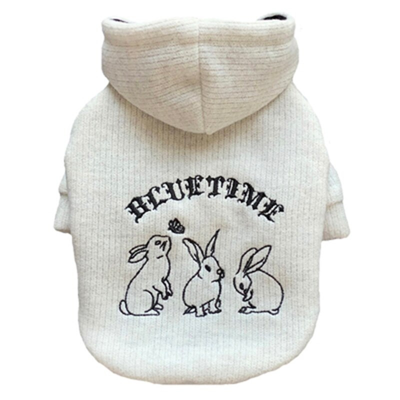 Χειμερινό χαριτωμένο κουνέλι, χαλαρή έκδοση ρούχων για σκύλους με διπλό πάχυνση με κουκούλα με κουκούλα για σκύλους, γάτες για κατοικίδια κουτάβι Schnauzer Poodle ζεστό παλτό για σκύλους