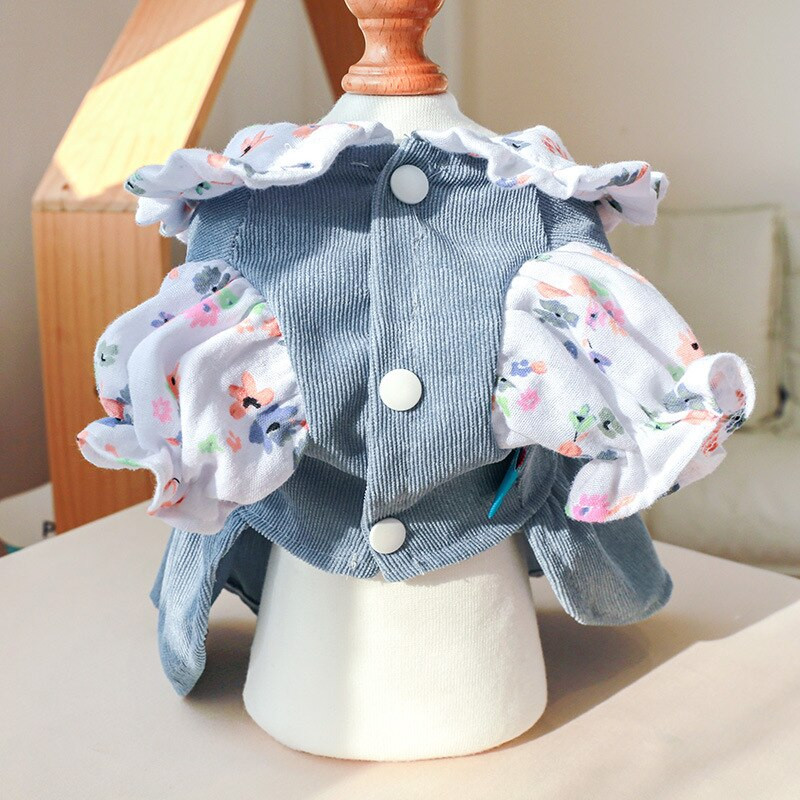 Rochie drăguță ursuleț câine din blugi de primăvară pentru animale de companie Jachetă de jeans cu fustă ținută cățeluș animal îmbrăcăminte pisică îmbrăcăminte Pomeranian Shih Tzu