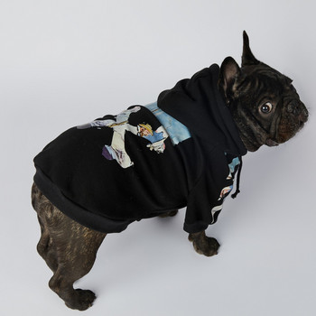 Ново есенно и зимно суичър с качулка за кучета Палто за домашни любимци Дрехи за кучета Пуловер Ежедневно облекло Голям малък домашен любимец Удебелен топъл пуловер Френски булдог