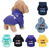 Šunų megztiniai Maži naminių šunų drabužiai Mada I LOVE MY MOM Kostiumas šuniukas Medvilniniai drabužiai mažam ir vidutiniam šuniui Ropa Perro