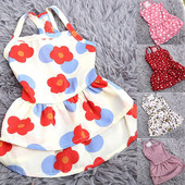 Mados gėlėtos šunų princesės suknelės katės kelnaitės Saldūs drabužiai Vasariniai ploni drabužiai vestuviniai drabužiai Čihuahua jorkams