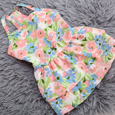 Mados gėlėtos šunų princesės suknelės katės kelnaitės Saldūs drabužiai Vasariniai ploni drabužiai vestuviniai drabužiai Čihuahua jorkams