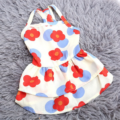 Mados gėlėtos šunų princesės suknelės katės kelnaitės Saldūs drabužiai Vasariniai ploni drabužiai vestuviniai drabužiai Čihuahua jorkams