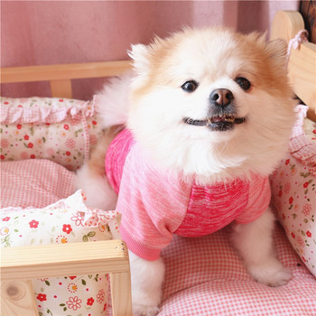 2021 Сладко розово облекло за домашни любимци Кучешки пуловери за малки кучета Зимни топли дрехи за йоркширски териер Зимни дрехи за кученца за чихуахуа