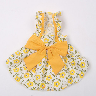 Rochie prințesă câine pisică cu fundă mare Fusta cățel pentru animale de companie Îmbrăcăminte de primăvară/vară Îmbrăcăminte