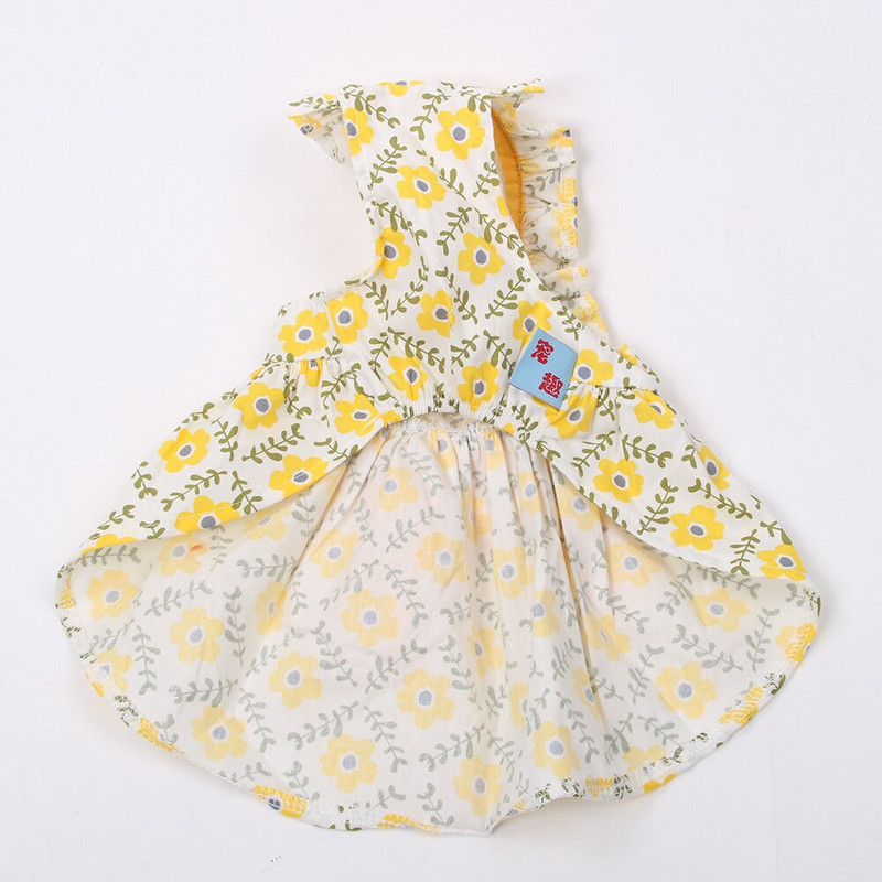 Rochie prințesă câine pisică cu fundă mare Fusta cățel pentru animale de companie Îmbrăcăminte de primăvară/vară Îmbrăcăminte