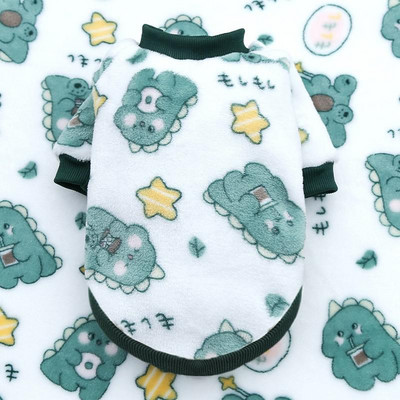 Šilti žieminiai šunų drabužiai Animacinių filmų spauda naminių gyvūnėlių iš arti koralų vilnos megztinis, tinkamas mažiems ir vidutiniams šunims, lauko šuniukų kostiumams