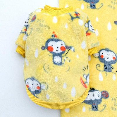 Šilti žieminiai šunų drabužiai Animacinių filmų spauda naminių gyvūnėlių iš arti koralų vilnos megztinis, tinkamas mažiems ir vidutiniams šunims, lauko šuniukų kostiumams