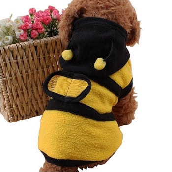 Bee Pet Puppy Coat Apparel Outfit Fleece Clothes Dog Cat Hoodie Изискан костюм Хелоуин Cosplay Pulover Dog Hoodie