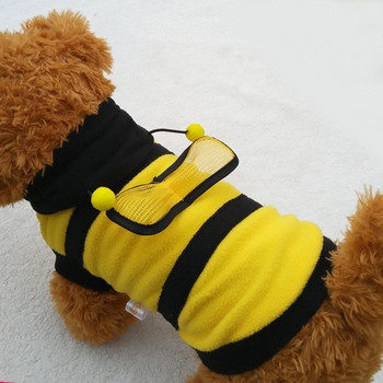 Bee Pet Puppy Coat Apparel Outfit Fleece Clothes Dog Cat Hoodie Изискан костюм Хелоуин Cosplay Pulover Dog Hoodie