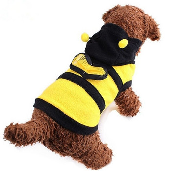 Bee Pet Petpy Coat Ένδυση Φλις Ρούχα Σκύλος Γάτα Φούτερ Φανταστική στολή Halloween Cosplay Πουλόβερ Σκύλος Φούτερ