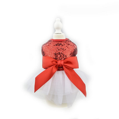 Bling šunų suknelė su blizgučiais, juostelės lankeliai mažiems šunims šuniuko sijonas Prabangi princesė vestuvinė suknelė Vasariniai šunų drabužiai