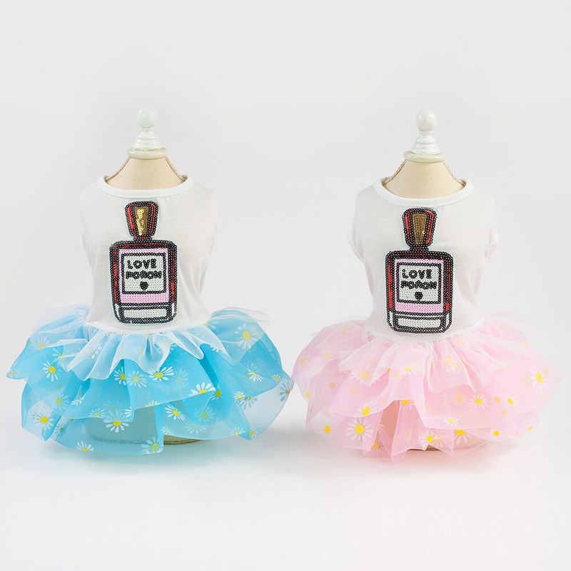 Nové produkty horúce jarné a jesenné šaty pre psov a mačky, módna kvetinová sukňa, šteniatko, mačiatko, vzor, oblečenie pre čivavy 2019, nová bavlna