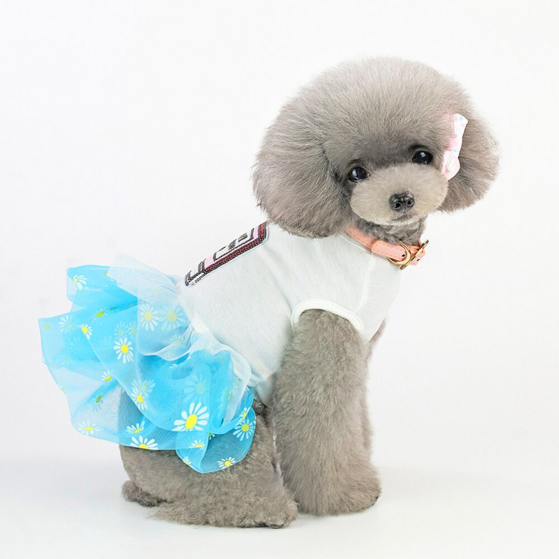 Nové produkty horúce jarné a jesenné šaty pre psov a mačky, módna kvetinová sukňa, šteniatko, mačiatko, vzor, oblečenie pre čivavy 2019, nová bavlna