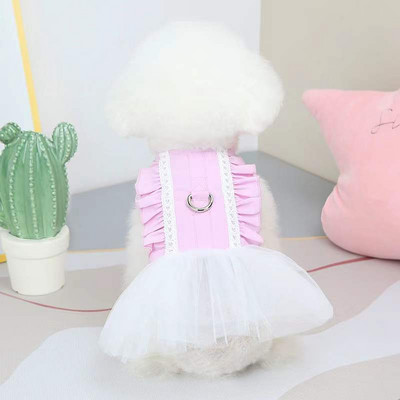 Εκτύπωση ρούχων για κατοικίδια Ανοιξιάτικο και Καλοκαίρι Φόρεμα με λουρί για σκύλους πουκάμισο για γάτα τζιν γιλέκο κουταβιού Φόρεμα με λουράκι στήθους για εξωτερική βόλτα με D-ring