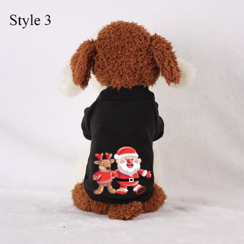 Коледен домашен любимец с качулка Зимен топъл мек поларен пуловер за кучета Риза за кучета Кучешки дрехи за малки кучета Удобно кадифено облекло за кученца