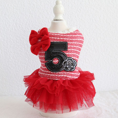 Παλτό φόρεμα Princess Dog Cat Rose Bows Σχέδιο Pet Puppy Φούστα Φθινόπωρο/Χειμωνιάτικο Ρούχα 5 μεγέθη 5 χρώματα