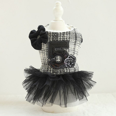 Παλτό φόρεμα Princess Dog Cat Rose Bows Σχέδιο Pet Puppy Φούστα Φθινόπωρο/Χειμωνιάτικο Ρούχα 5 μεγέθη 5 χρώματα