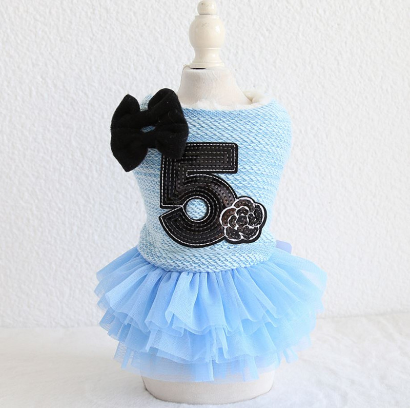 Princesės šunų katės suknelės paltai rožiniai lankeliai dizaino augintinio šuniuko sijonas rudens/žiemos drabužių apranga 5 dydžiai 5 spalvos