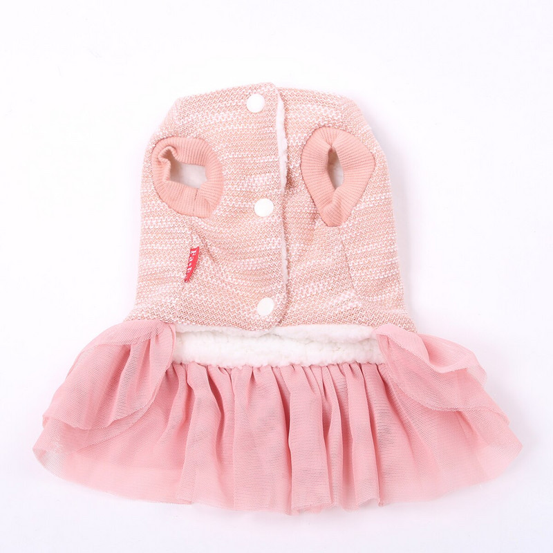 Princesės šunų katės suknelės paltai rožiniai lankeliai dizaino augintinio šuniuko sijonas rudens/žiemos drabužių apranga 5 dydžiai 5 spalvos