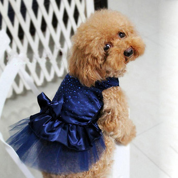 Луксозни принцеси сватбени рокли за кучета за малки кучета Риза с пайети Лятна пролетна рокля Дрехи за кучета за момиче Чихуахуа Облекло за кученца