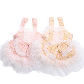 Princezná, teplé šaty s kockovaným vzorom a čerešňami pre šteniatka, jesenný/zimný kabát pre fenky a mačky