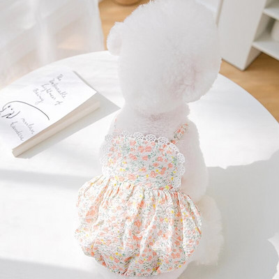 Kisállat kutyaszoknya tavaszi nyár vékony kiskutya ruha kisállat gyümölcs ruhák Bichon cseresznye ruhák puha kutyaruhák XS-XL