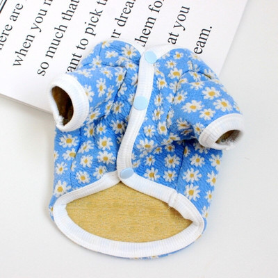 Daisy Cardigan Haine pentru câini Hanoră pentru câini de talie mică Îmbrăcăminte pentru animale de companie Drăguț Toamnă Iarnă Yorkies Print Blue Boy Ropa Para Perro