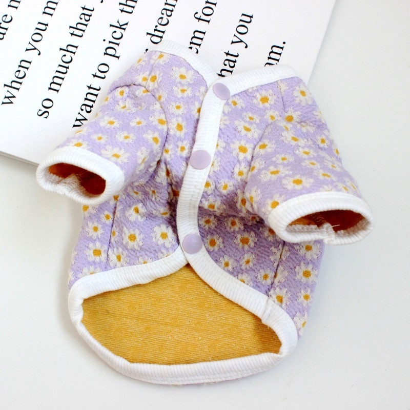 Daisy Cardigan Haine pentru câini Hanoră pentru câini de talie mică Îmbrăcăminte pentru animale de companie Drăguț Toamnă Iarnă Yorkies Print Blue Boy Ropa Para Perro