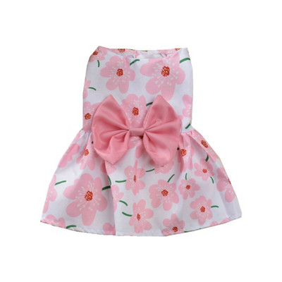 Rochie florală pentru câini Rochie de prințesă cu fundă subțire în stil snap drăguț Mic, proaspăt, dulce, secțiune de primăvară, vară, rochii de mireasă, fustă câine pisică