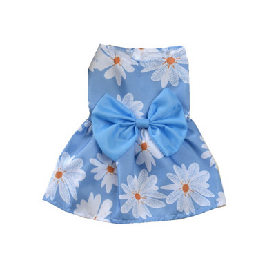 Rochie florală pentru câini Rochie de prințesă cu fundă subțire în stil snap drăguț Mic, proaspăt, dulce, secțiune de primăvară, vară, rochii de mireasă, fustă câine pisică