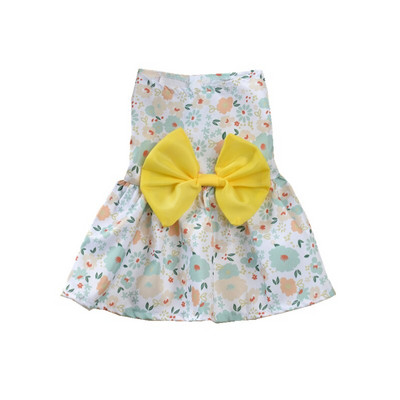 Rochie florală pentru câini Rochie de prințesă cu fundă subțire în stil snap drăguț Mic, proaspăt, dulce, secțiune de primăvară, vară, rochii de mireasă, fustă câine pisică