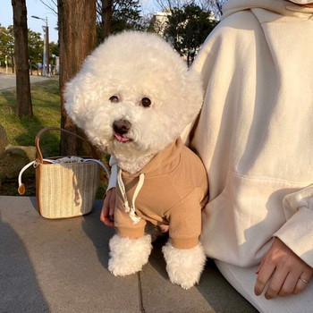 Μικρό και μεσαίο πουλόβερ σκύλου χειμωνιάτικα ρούχα για κατοικίδια Pomeranian μονόχρωμο πουλόβερ Schnauzer Ρούχα με δύο πόδια Ζεστά ρούχα για αρκουδάκια