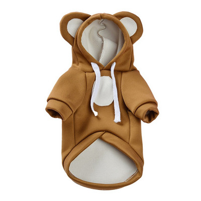 Naminių šunų gobtuvai Šunų drabužiai Žavingi šilti megztiniai šuniui Meškučiai ausų kepurė Drabužiai naminių kačių drabužiai rudeniui ir žiemai