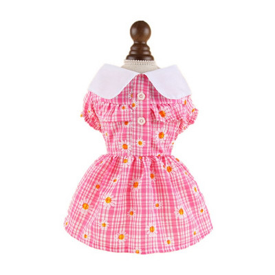 Ogrlica za lutke Cvjetna haljina Odjeća za kućne ljubimce Pse Karirana suknja za pse Odjeća Kostim Francuski buldog Sweet Summer Blue Boy Ovratnik Perro