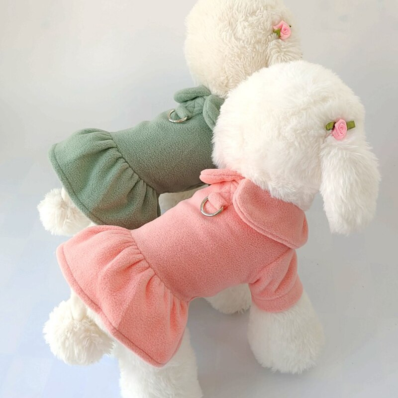 Jesenné a zimné oblečenie pre domáce zvieratá, vlnená princezná, vianočný postroj, trakčné lano, kabát pre malého psa, šteňa, sviatočné oblečenie, pudel, yorkshirský teriér