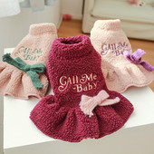 Ρούχα σκυλιών PETCIRCLE Επιστολή φόρεμα για μικρούς μεσαίους σκύλους Κουτάβι γάτα Φθινοπωρινή χειμερινή ενδυμασία για κατοικίδια Φούστα για σκύλους Προμήθειες για κατοικίδια