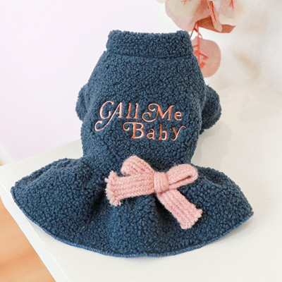 Ρούχα σκυλιών PETCIRCLE Επιστολή φόρεμα για μικρούς μεσαίους σκύλους Κουτάβι γάτα Φθινοπωρινή χειμερινή ενδυμασία για κατοικίδια Φούστα για σκύλους Προμήθειες για κατοικίδια