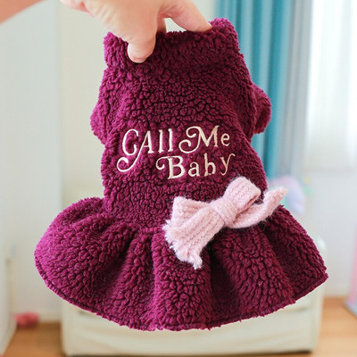 Ρούχα σκυλιών PETCIRCLE Επιστολή φόρεμα για μικρούς μεσαίους σκύλους Κουτάβι γάτα Φθινοπωρινή χειμερινή ενδυμασία για κατοικίδια Φούστα για σκύλους Προμήθειες για κατοικίδια