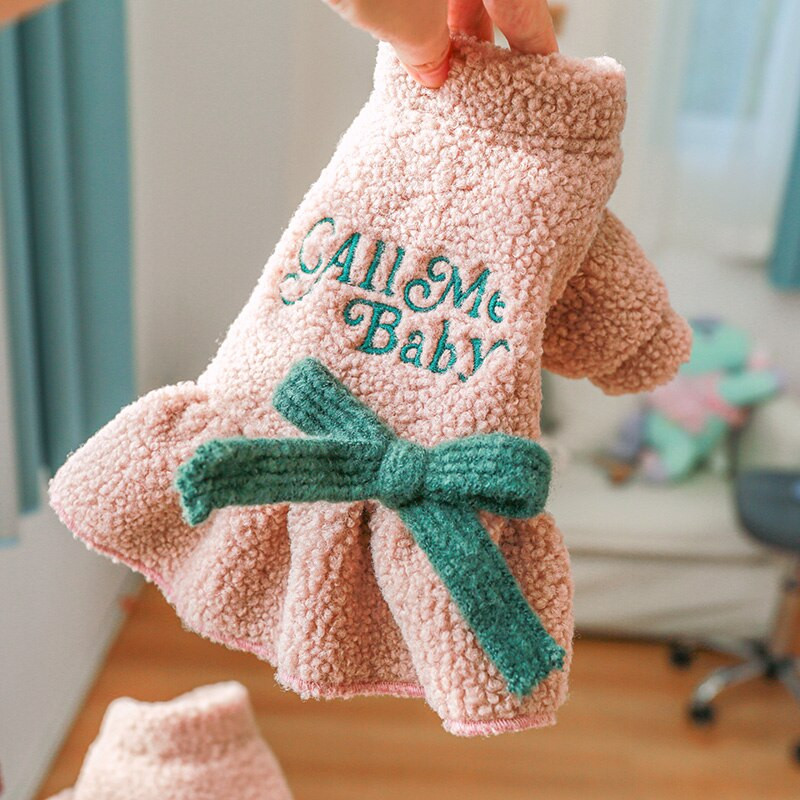 Ρούχα σκυλιών PETCIRCLE Επιστολή φόρεμα για μικρούς μεσαίους σκύλους Κουτάβι γάτα Φθινοπωρινή χειμερινή ενδυμασία για κατοικίδια Φούστα για σκύλους Προμήθειες για κατοικίδια