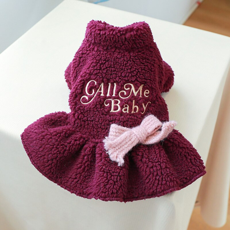 Ρούχα σκυλιών PETCIRCLE Επιστολή φόρεμα για μικρούς μεσαίους σκύλους Κουτάβι γάτα Φθινοπωρινή χειμερινή ενδυμασία για κατοικίδια Φούστα για σκύλους Προμήθειες για κατοικίδια