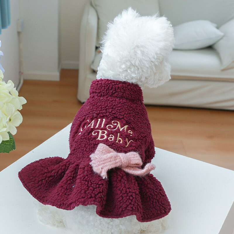 Ρούχα σκυλιών PETCIRCLE Επιστολή φόρεμα για μικρούς μεσαίους σκύλους Κουτάβι γάτα Φθινοπωρινή χειμερινή ενδυμασία για κατοικίδια Φούστα για σκύλους Προμήθειες για κατοικίδια