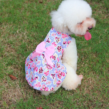 Кучешка рокля без ръкави Сладка, сладка принцеса, кучешка пола, облекло за домашни любимци, дизайн на лък, кученце, пола, многоцветно лятно облекло за кучета