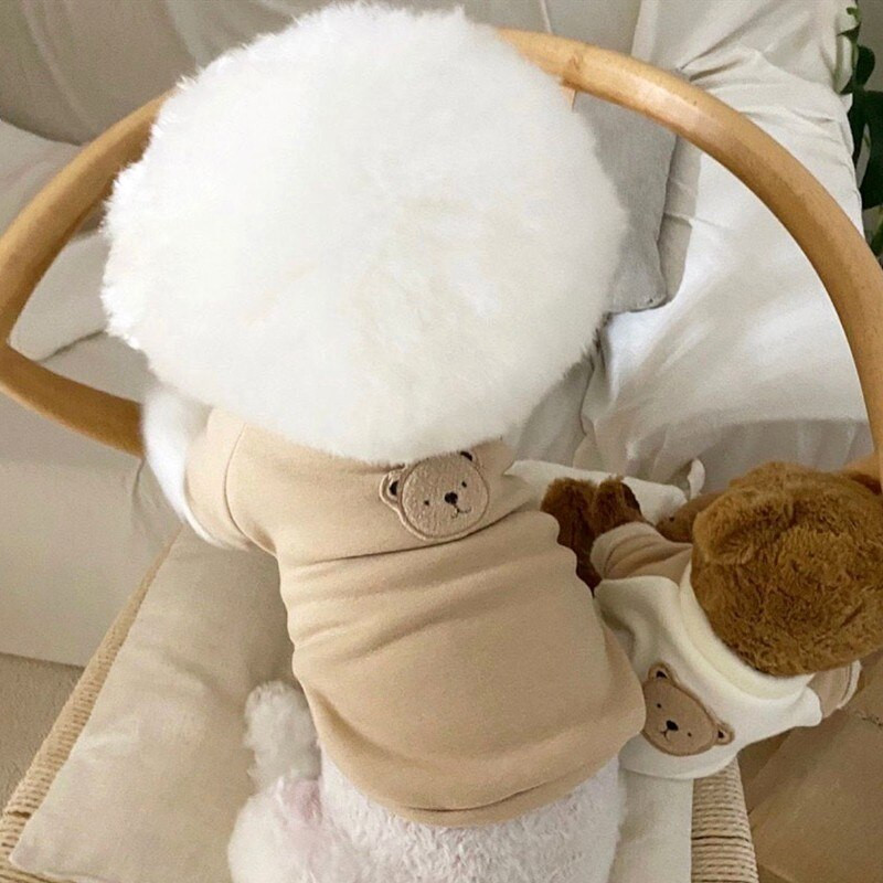 Jarný sveter pre psov s kresleným medveďom, oblečenie pre psov, tričko, roztomilé šteniatko, malé psy, francúzsky buldoček, čivava, oblečenie pre psov, kostým Ropa Perro, mops