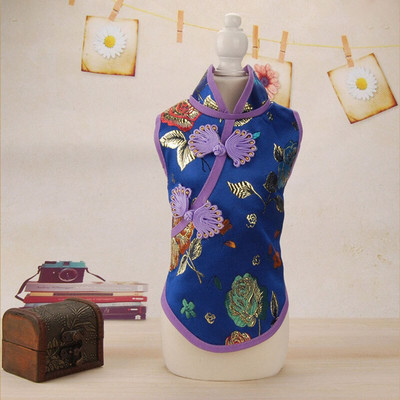 Cheongsami lemmikloomade koerte riided suvised lemmikloomakleidid koertele seelik Hiina koera kleit kutsika kassi riided koertele lemmikloomad riided chihuahua