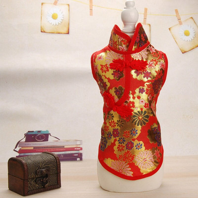 Cheongsami lemmikloomade koerte riided suvised lemmikloomakleidid koertele seelik Hiina koera kleit kutsika kassi riided koertele lemmikloomad riided chihuahua